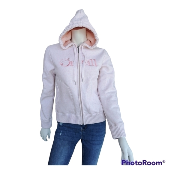 O'Neill fleeci zip up pink hoodie sweatshirt size 6 pink hooded - Picture 4 of 16